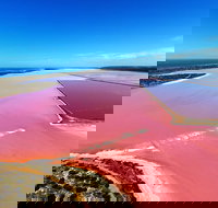 Pink Lake Aerial Flyover from Geraldton - Stayed
